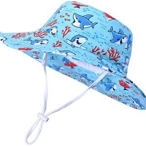 6-12M Sun Protection Wide Brim Baby Sun Hat Shark X002HFQMSB